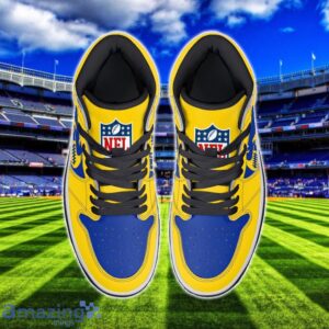 Los Angeles Rams Air Jordan 1 Shoes Sport Hightop Sneakers For Men And Women Custom Name Product Photo 3