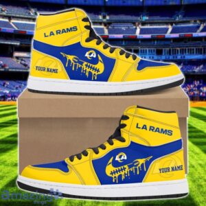 Los Angeles Rams Air Jordan 1 Shoes Sport Hightop Sneakers For Men And Women Custom Name Product Photo 1