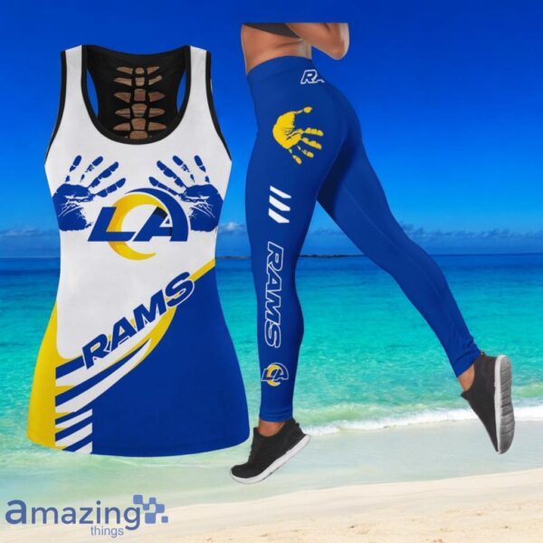 Los Angeles Rams Hollow Tank Top And Leggings For Women Product Photo 1