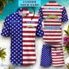 Los Angeles Rams NFL Sport American Flag Personalized Set Of Hawaiian Shirt And Shorts For Fans