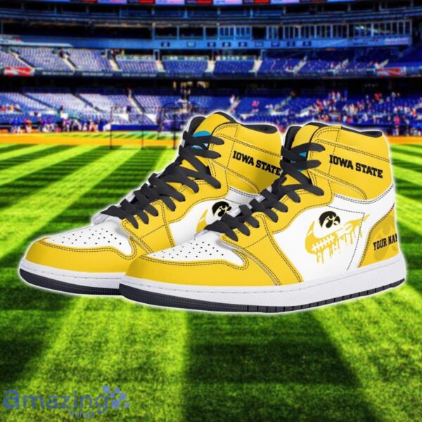 lowa State Cyclones Air Jordan 1 Shoes Sport Hightop Sneakers For Men And Women Custom Name Product Photo 2