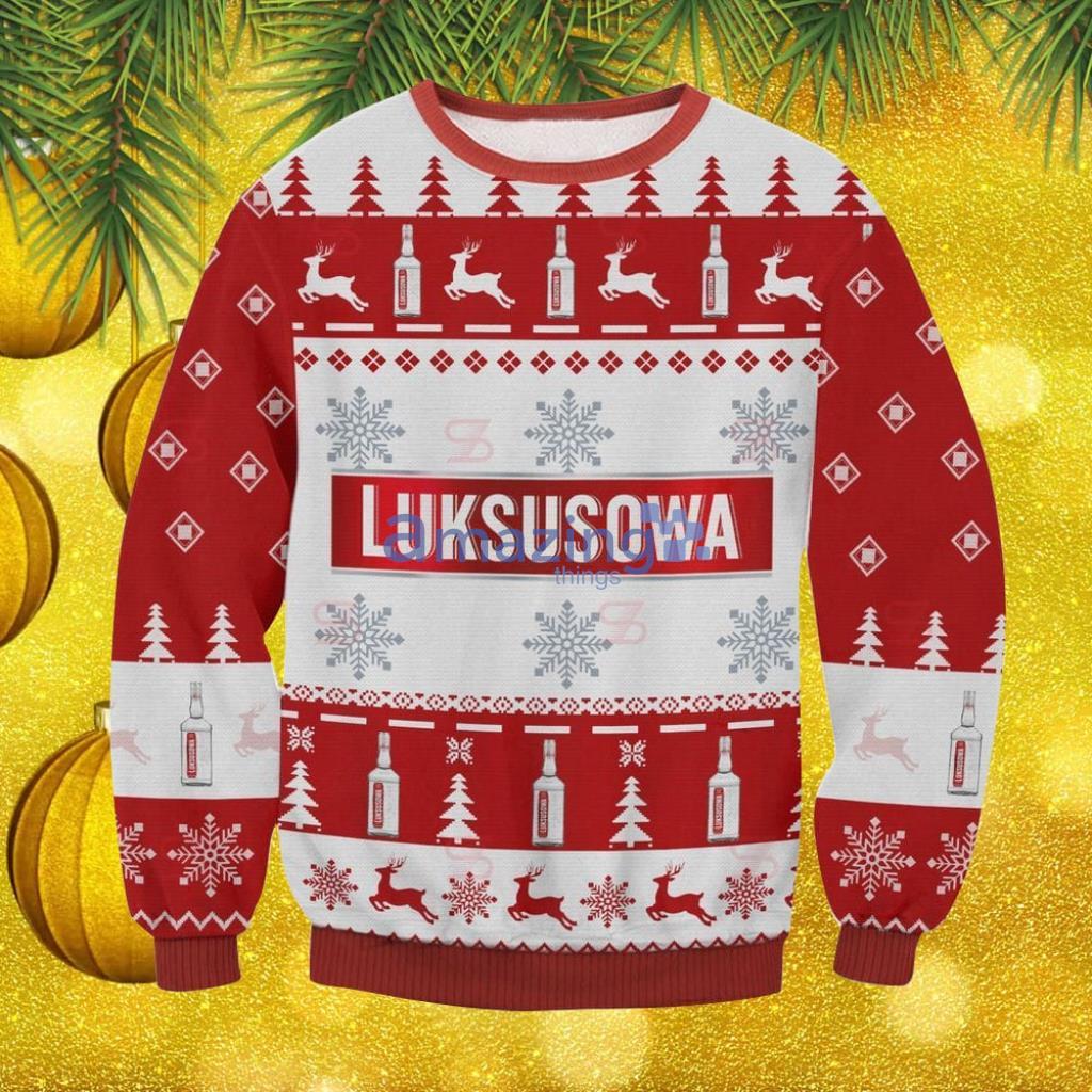 Luksusowa Vodka Christmas Ugly Sweater Christmas Gift For Men And Women image Luksusowa Vodka Christmas Ugly Sweater Christmas Gift For Men And Women Product Photo 1
