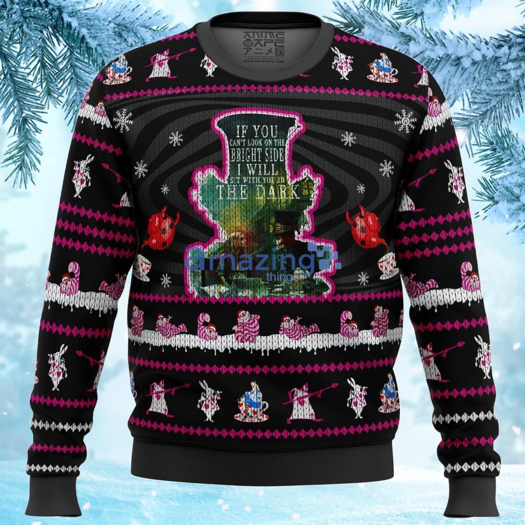 Mad Hatter Alice In Wonderland Ugly Christmas Sweater Gift For Men And Women image Mad Hatter Alice In Wonderland Ugly Christmas Sweater Gift For Men And Women Product Photo 1