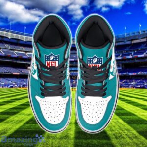 Miami Dolphins Air Jordan 1 Shoes Sport Hightop Sneakers For Men And Women Custom Name image Miami Dolphins Air Jordan 1 Shoes Sport Hightop Sneakers For Men And Women Custom Name Product Photo 3
