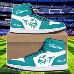 Miami Dolphins Air Jordan 1 Shoes Sport Hightop Sneakers For Men And Women Custom Name Product Photo 1