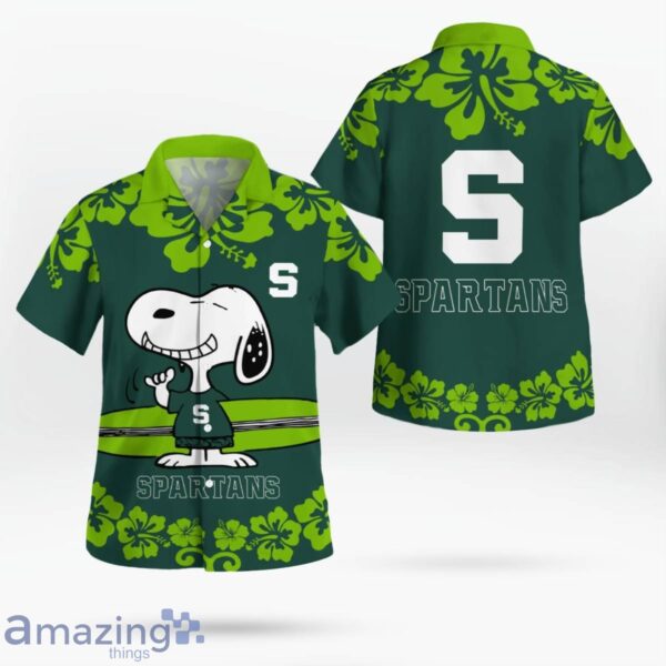 Michigan State Spartans Flower Cute Snoopy Smile Hawaiian Shirt Summer Gift Product Photo 4