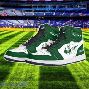 Milwaukee Bucks Air Jordan 1 Shoes Sport Hightop Sneakers For Men And Women Custom Name image Milwaukee Bucks Air Jordan 1 Shoes Sport Hightop Sneakers For Men And Women Custom Name Product Photo 2
