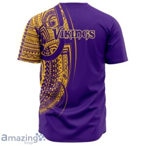 Minnesota Vikings Baseball Jersey - Polynesian Design Vikings Shirt Product Photo 3