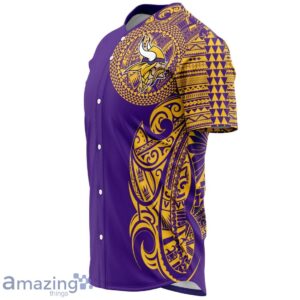 Minnesota Vikings Baseball Jersey - Polynesian Design Vikings Shirt Product Photo 4