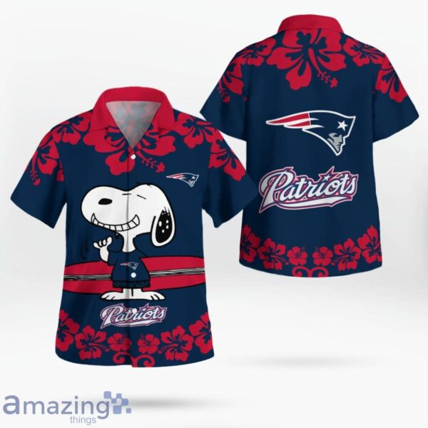 New England Patriots Flower Cute Snoopy Smile Hawaiian Shirt Summer Gift Product Photo 4