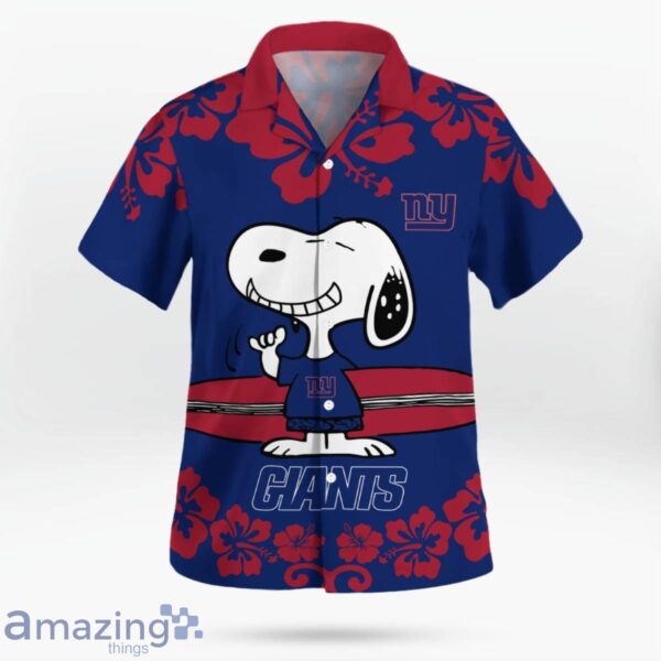 New York Giants Flower Cute Snoopy Smile Hawaiian Shirt Summer Gift Product Photo 3