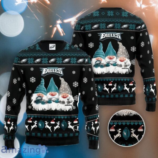 NFL Philadelphia Eagles Christmas Gnome Christmas Gift Ugly Christmas Sweater Product Photo 1