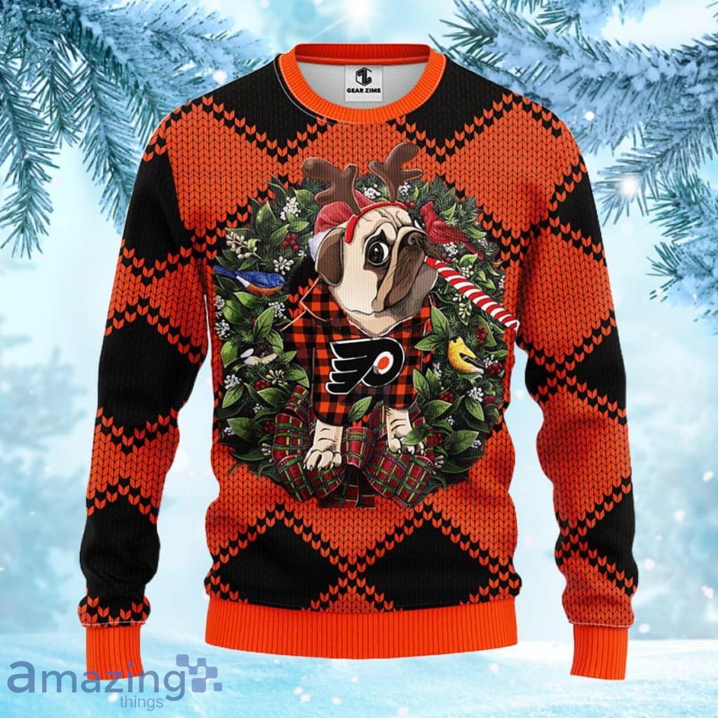NHL Philadelphia Flyers Pub Dog Christmas Ugly Sweater Gift for fans image NHL Philadelphia Flyers Pub Dog Christmas Ugly Sweater Gift for fans Product Photo 1