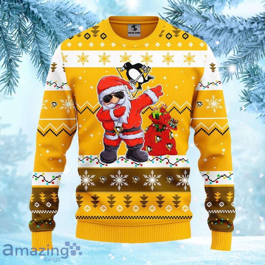 NHL Pittsburgh Penguins Dabbing Santa Claus Christmas Ugly Sweater Gift for fans image NHL Pittsburgh Penguins Dabbing Santa Claus Christmas Ugly Sweater Gift for fans Product Photo 2