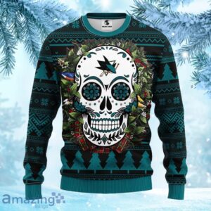NHL San Jose Sharks Skull Flower Ugly Christmas Ugly Sweater Gift for fans Product Photo 1