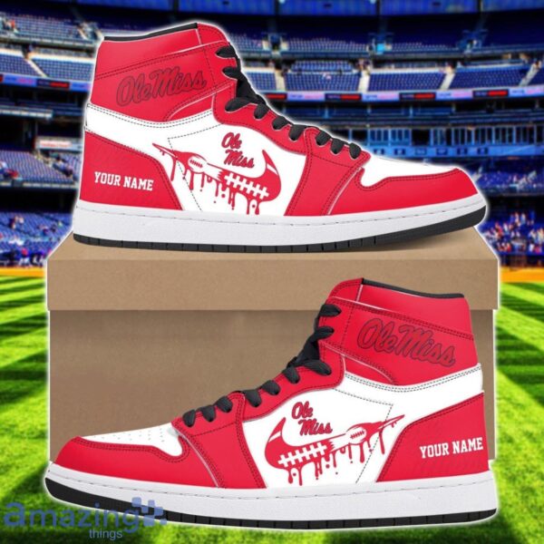 Ole Miss Rebels Air Jordan 1 Shoes Sport Hightop Sneakers For Men And Women Custom Name Product Photo 1