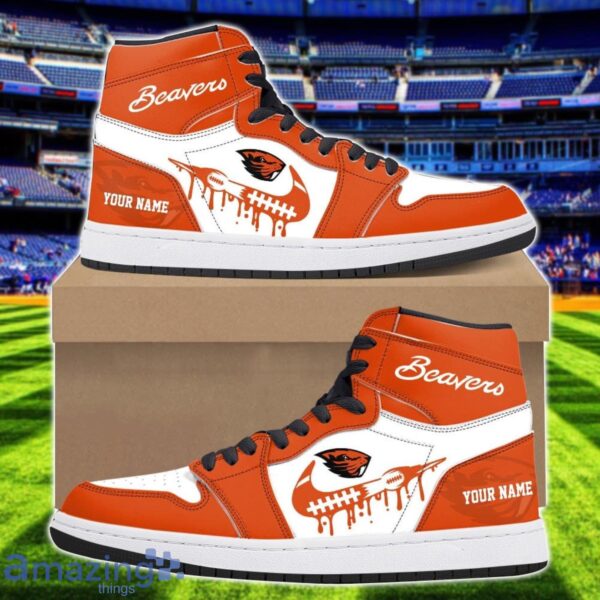 Oregon State Beavers Air Jordan 1 Shoes Sport Hightop Sneakers For Men And Women Custom Name Product Photo 1