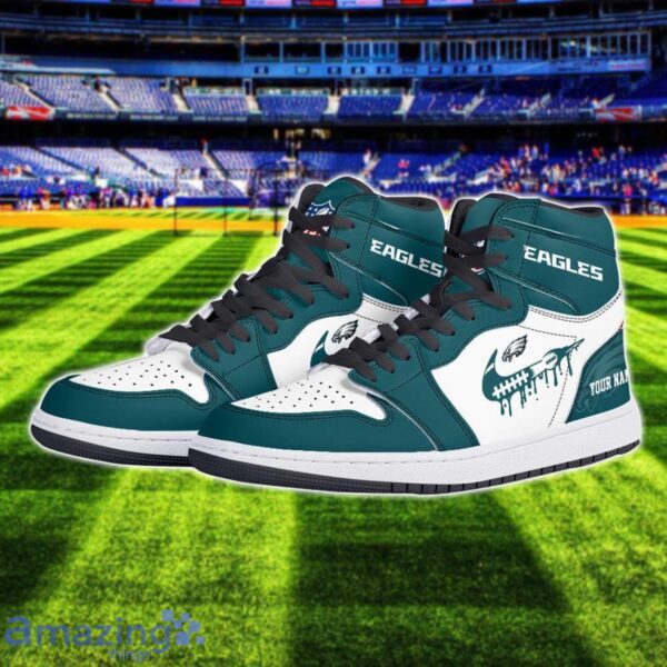 Philadelphia Eagles Air Jordan 1 Shoes Sport Hightop Sneakers For Men And Women Custom Name Product Photo 2