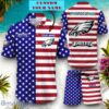 Philadelphia Eagles NFL Sport American Flag Personalized Set Of Hawaiian Shirt And Shorts For Fans
