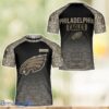Philadelphia Eagles Warrior Camo T-Shirt 3D All Printed