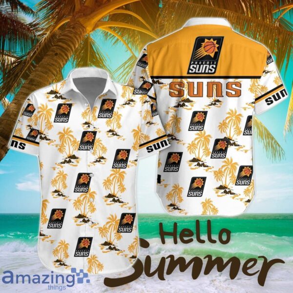 Phoenix Suns White Hawaiian Shirt All Printed Logo Team Shirt Product Photo 1