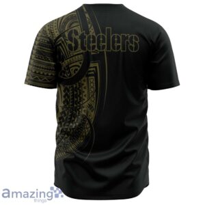 Pittsburgh Steelers Baseball Jersey- Polynesian Design Steelers Shirt Black Product Photo 3