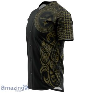 Pittsburgh Steelers Baseball Jersey- Polynesian Design Steelers Shirt Black Product Photo 4