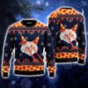 Pizza Cat With Laser Eyes Ugly Christmas Sweater For Men And Women