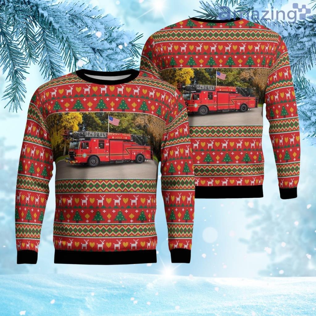 Pleasant Prairie, Wisconsin, Pleasant Prairie Fire & Rescue Christmas Ugly Sweater 3D Gift For Men And Women image Pleasant Prairie, Wisconsin, Pleasant Prairie Fire & Rescue Christmas Ugly Sweater 3D Gift For Men And Women Product Photo 1