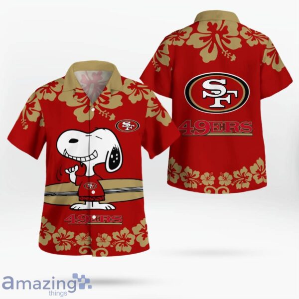 San Francisco 49ers Flower Cute Snoopy Smile Hawaiian Shirt Summer Gift Product Photo 1