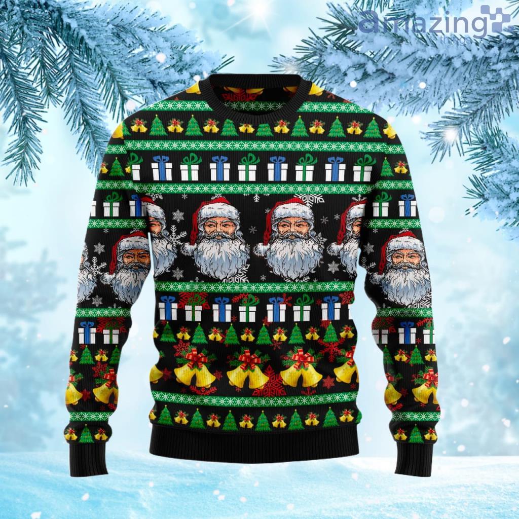 Santa Claus Jingle Bell Ugly Christmas Sweater Gift Knitting Sweater image Santa Claus Jingle Bell Ugly Christmas Sweater Gift Knitting Sweater Product Photo 1