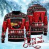 Santa Riding Hot Rod Sasquatch Ugly Christmas Sweater Gift Knitting Sweater