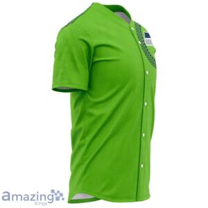 Seattle Seahawks Baseball Jersey- Polynesian Design Seahawks Green Shirt Product Photo 1