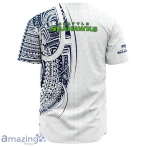 Seattle Seahawks Baseball Jersey - Polynesian Design Seahawks Shirt White Product Photo 3