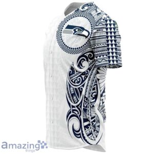 Seattle Seahawks Baseball Jersey - Polynesian Design Seahawks Shirt White Product Photo 4