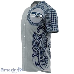 Seattle Seahawks Baseball Jerseys- Polynesian Design Seahawks Shirt Product Photo 4
