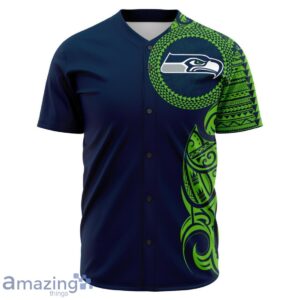 Seattle Seahawks Baseball Jerseys - Polynesian Design Seahawks Shirts Product Photo 2
