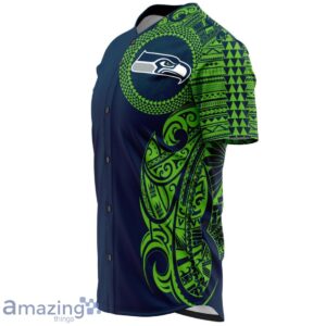 Seattle Seahawks Baseball Jerseys - Polynesian Design Seahawks Shirts Product Photo 4