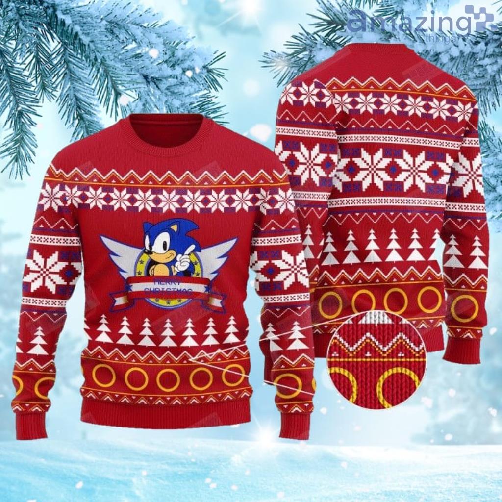 Sega Classic Sonic Merry Christmas Ugly Christmas Sweater image Sega Classic Sonic Merry Christmas Ugly Christmas Sweater Product Photo 1