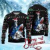 Shark Boston Terrier Ugly Christmas Sweater Gift Knitting Sweater