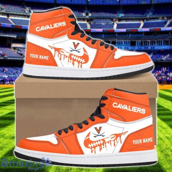 Virginia Cavaliers Air Jordan 1 Shoes Sport Hightop Sneakers For Men And Women Custom Name Product Photo 1