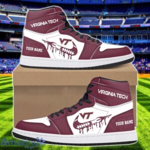 Virginia Tech Hokies Air Jordan 1 Shoes Sport Hightop Sneakers For Men And Women Custom Name Product Photo 1