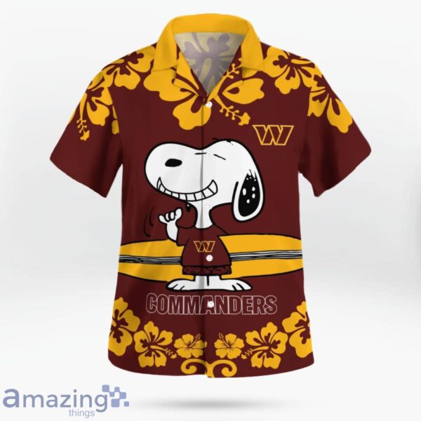 Washington Commanders Flower Cute Snoopy Smile Hawaiian Shirt Summer Gift Product Photo 3