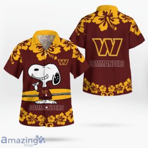 Washington Commanders Flower Cute Snoopy Smile Hawaiian Shirt Summer Gift Product Photo 1