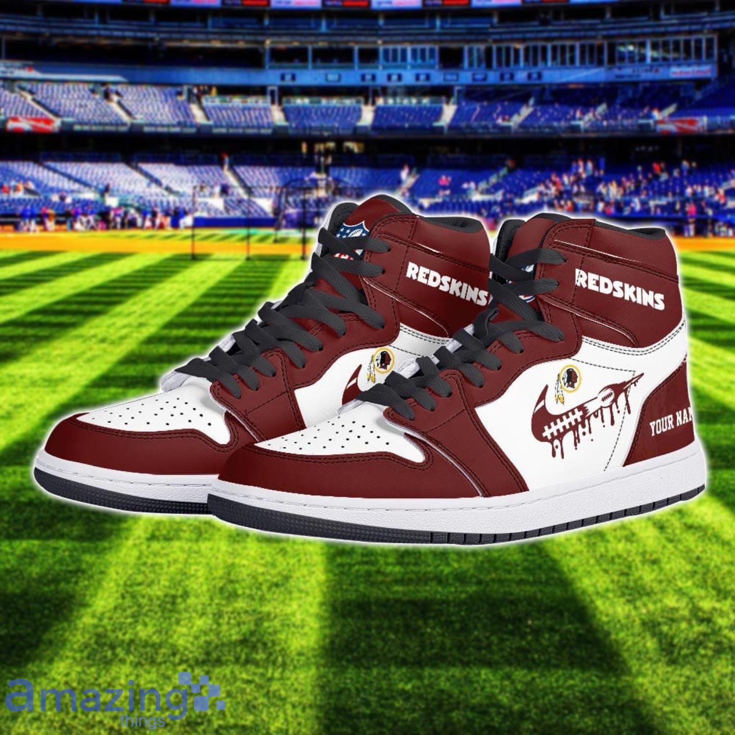 Washington Redskin Air Jordan 1 Shoes Sport Hightop Sneakers For Men And Women Custom Name image Washington Redskin Air Jordan 1 Shoes Sport Hightop Sneakers For Men And Women Custom Name Product Photo 2