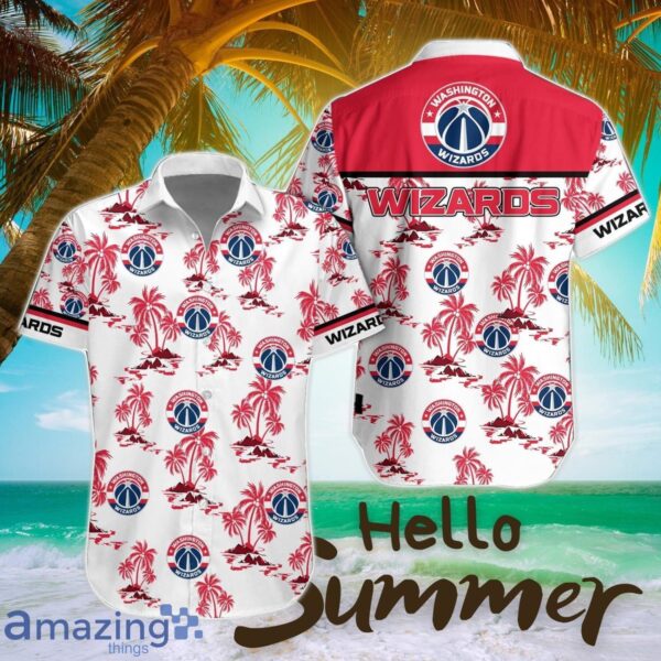 Washington Wizards White Hawaiian Shirt All Printed Logo Team Shirt Product Photo 1