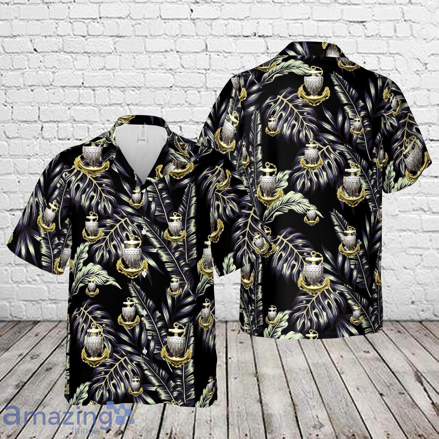 1950's U.S. Coast Guard Chief Petty Officers Cap Badge Insignia Hawaiian Shirt image 1950's U.S. Coast Guard Chief Petty Officers Cap Badge Insignia Hawaiian Shirt