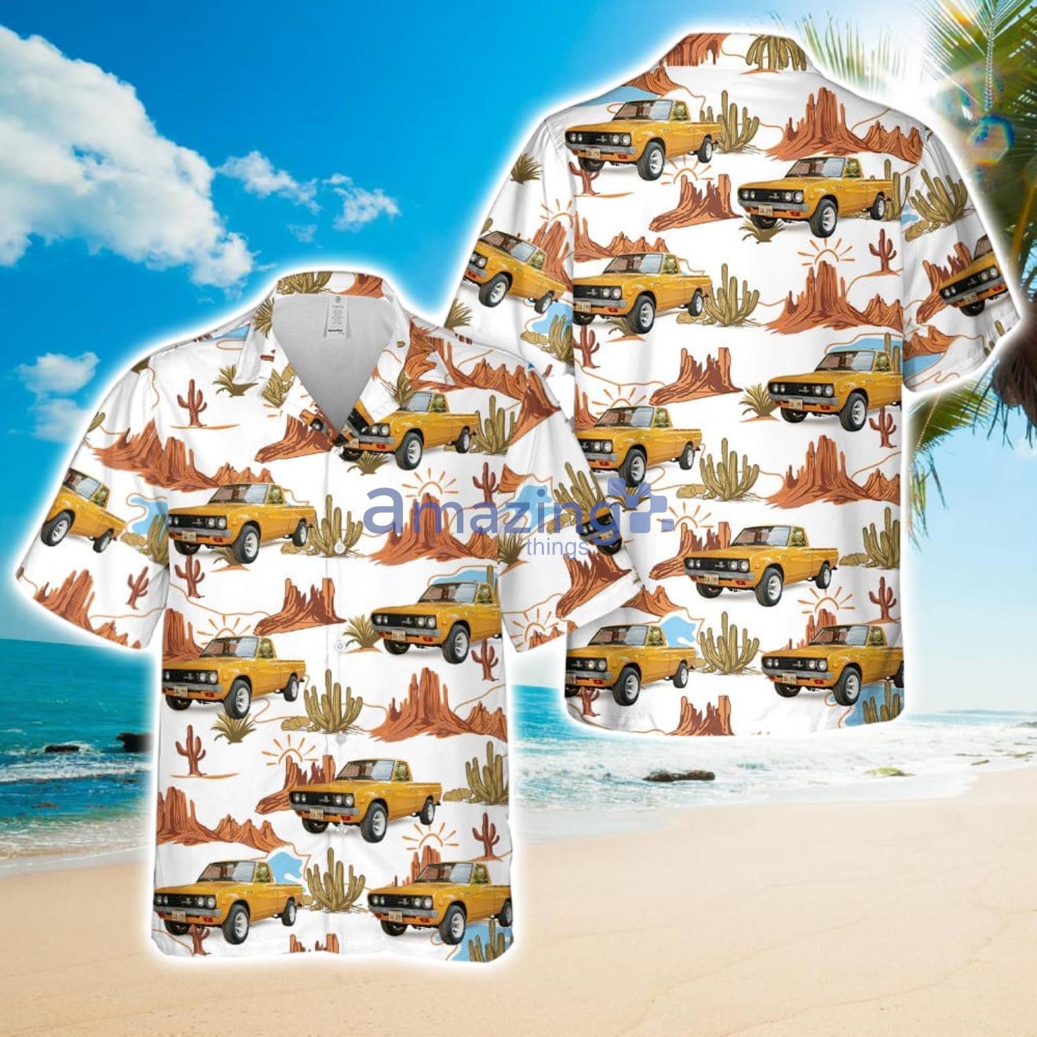 1974 Datsun 620 Pickup 4 Speed Hawaiian Shirt Summer Holiday Gift image 1974 Datsun 620 Pickup 4-Speed Hawaiian Shirt Summer Holiday Gift Product Photo 1