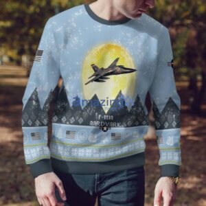 F-111A Aardvark Vietnam War F111A Light Blue Aircraft Moonlight 3D Ugly Christmas Sweater Christmas Gift Product Photo 4