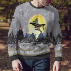 F-4 Phantom II F4 Aircraft Moonlight And Mountain Pattern Ugly Christmas Sweater Aircraft Lovers Christmas Gift Product Photo 4